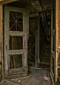 Closed door of old building