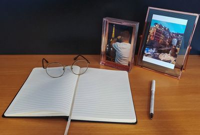 Close-up of laptop on table