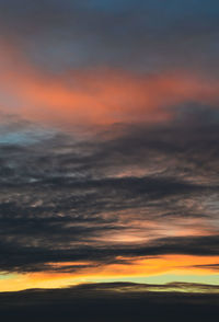 Scenic view of dramatic sky during sunset