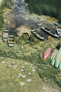 High angle view of car on land