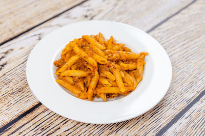 Close-up of food in plate on table