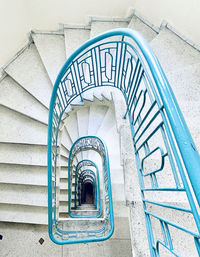 High angle view of spiral staircase of building