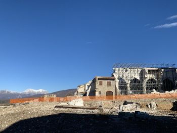 Old building against blue sky