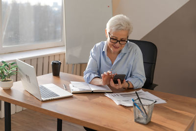 Young man working at office