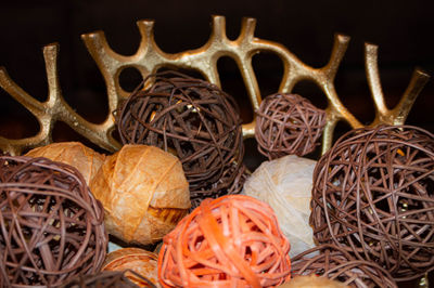 Close-up of eggs in basket