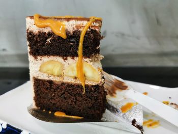 Close-up of cake in plate