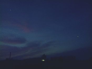 Low angle view of sky at night