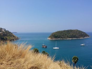 Boats in sea