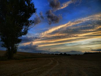 Scenic view of landscape against cloudy sky