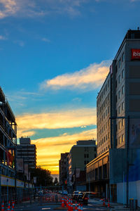 City street at sunset