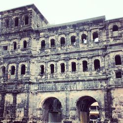 Low angle view of coliseum