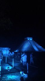 View of cemetery against sky at night