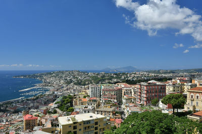 Panorama of naples from the walls of castel sant'elmo, italy.
