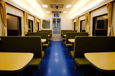 Empty seats in train