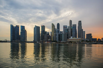The skyline of singapore from marina bay