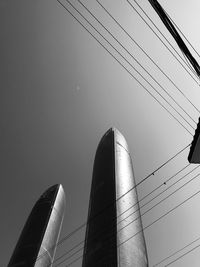 Low angle view of buildings against clear sky