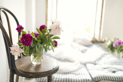 Potted plant on table at home