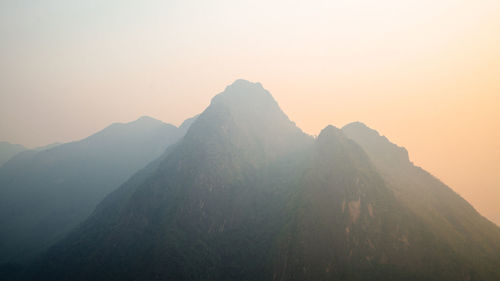 Scenic view of mountains against clear sky