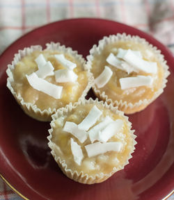 Close-up of cupcakes on table