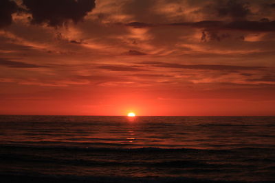 Scenic view of sea at sunset