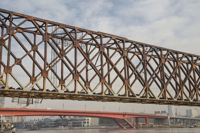 Low angle view of bridge against sky