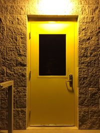 Closed door of building