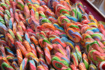 Full frame shot of multi colored candies for sale