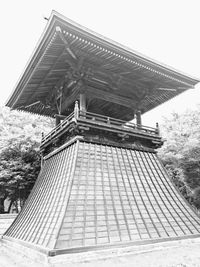 Low angle view of roof against clear sky
