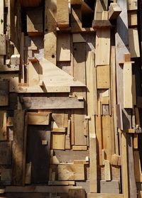 Full frame shot of wood at construction site