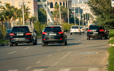 Traffic on road in city