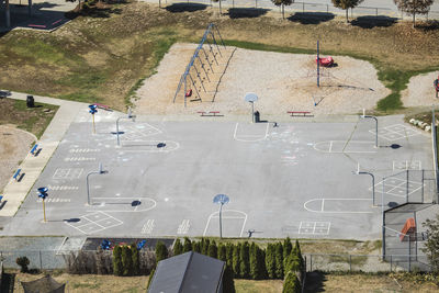 High angle view of city park.