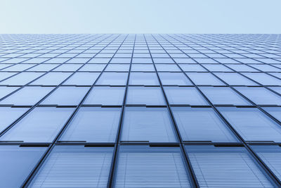 Low angle view of modern building against clear sky