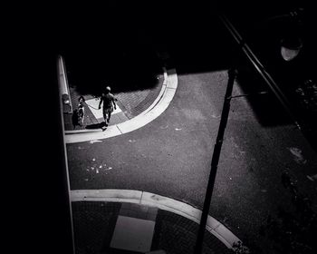 Person riding bicycle on road