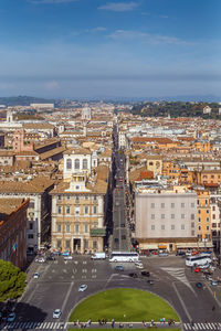 Aerial view of rome from monument to victor emmanuel ii, rome, italy