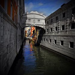 View of canal along buildings