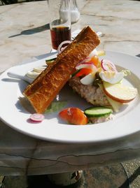 Close-up of served food