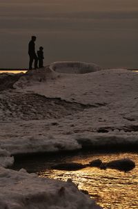 Scenic view of sea at sunset