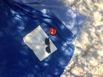 Close-up of blue paper