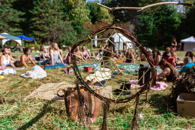Group of people on field