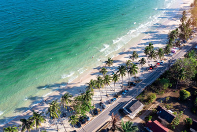 High angle view of beach