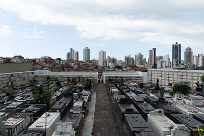 View of the interior of the campo santo cemetery in the city of salvador, bahia, brazil.