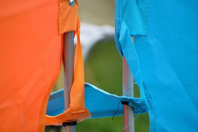 Close-up of multi colored umbrella