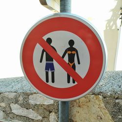 Close-up of road sign