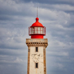 Low angle view of lighthouse against sky