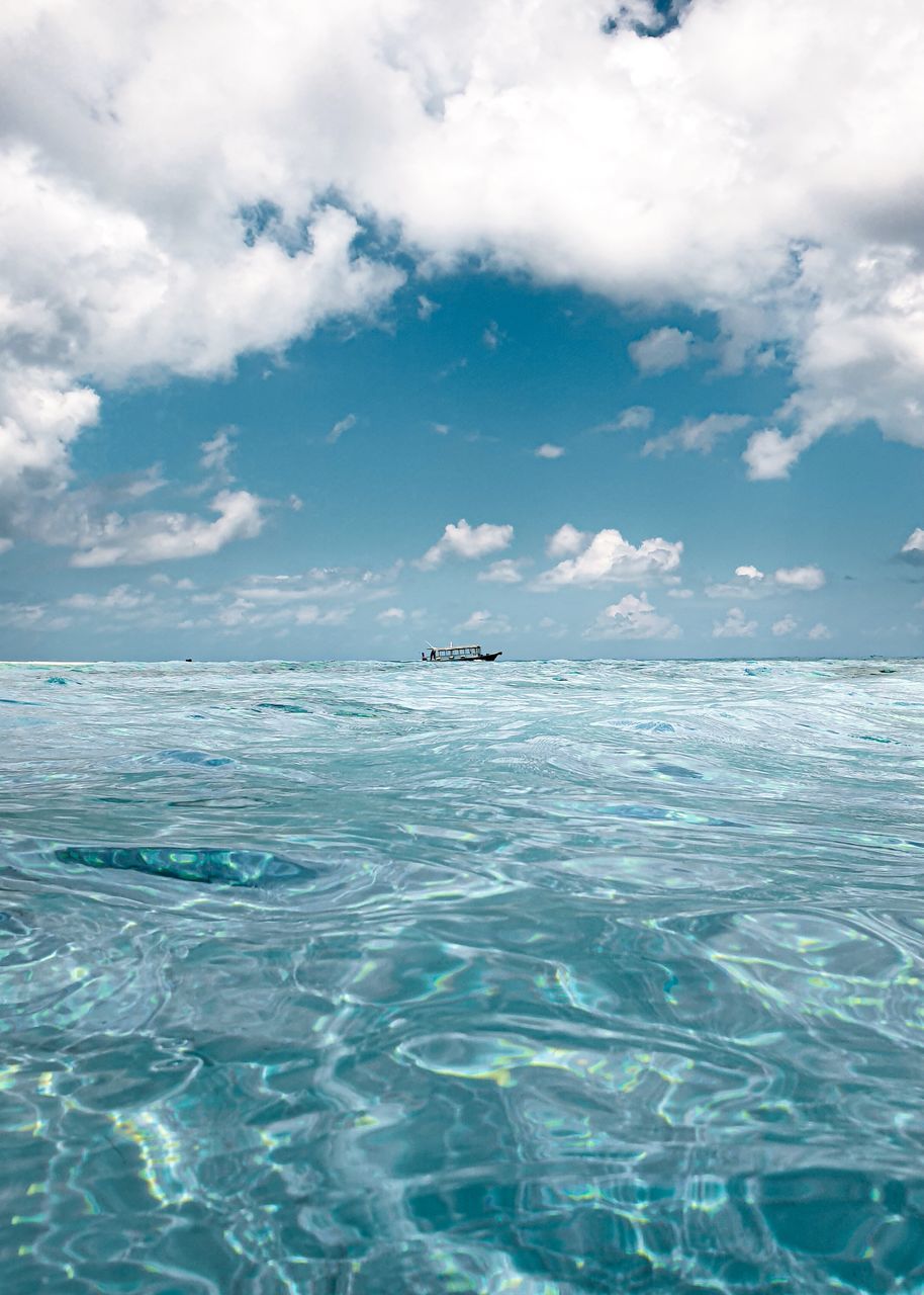 VIEW OF SEA AGAINST CLOUDY SKY