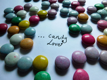 Close-up of multi colored text