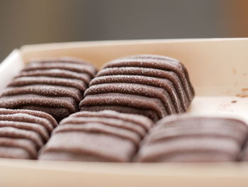 Close-up of chocolate ice on table