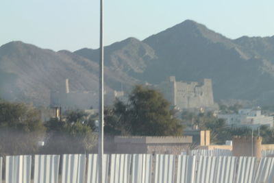 Scenic view of mountains against clear sky