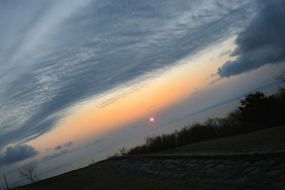 Scenic view of silhouette landscape against sky during sunset