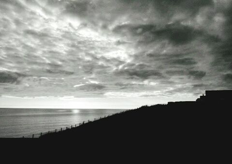 SILHOUETTE LANDSCAPE AGAINST CLOUDY SKY